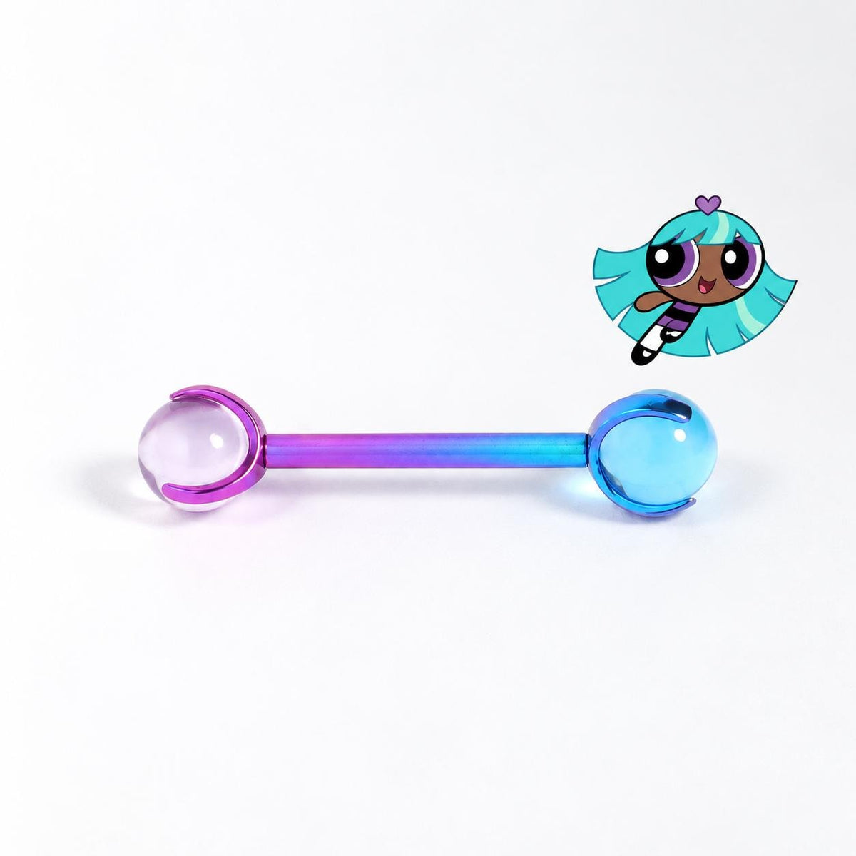Rainbow CZ Tongue Ring detail 4
