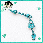 Cat & Fish Cartilage Barbell detail 2