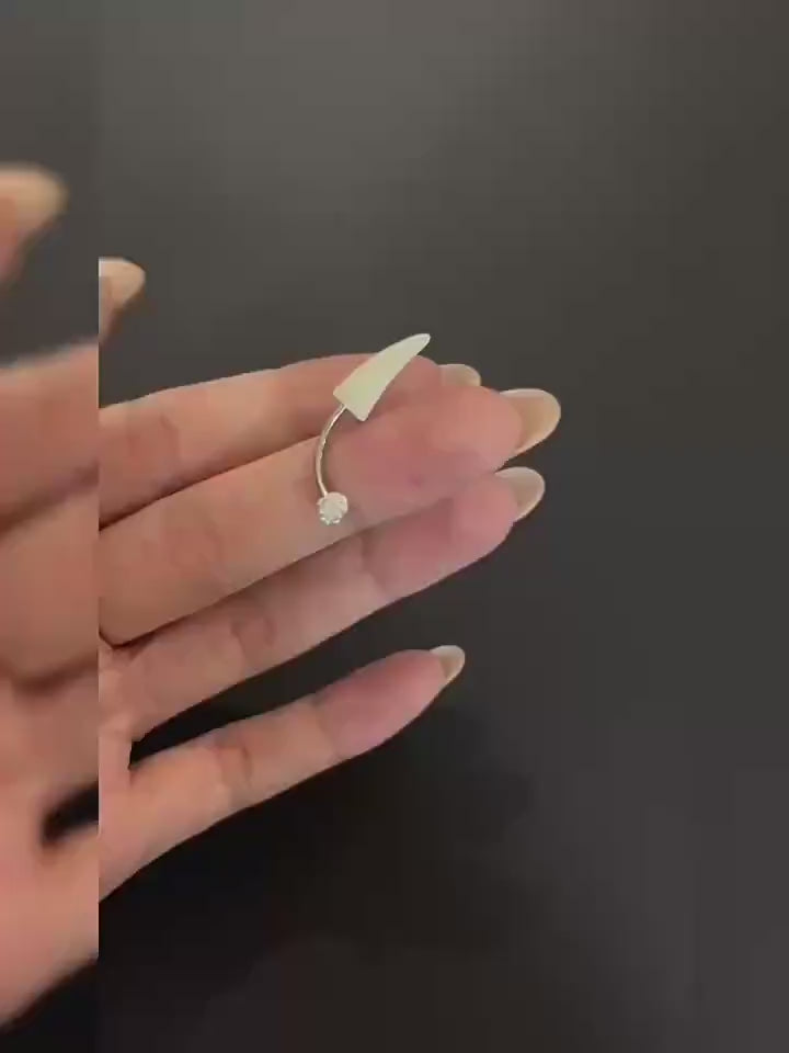 White Horn Titanium Eyebrow Barbell video