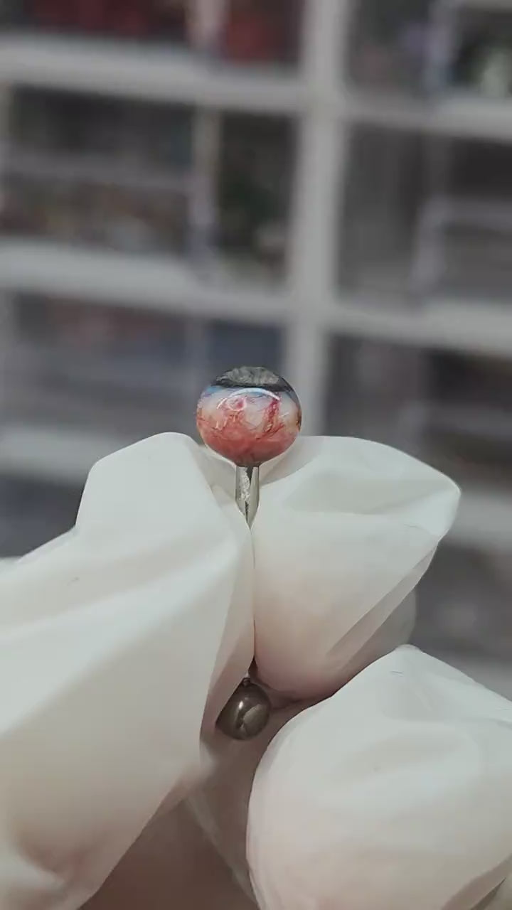 (Bloody Veined Version)Bloodshot Gaze of the Demon Progenitor | Titanium Tongue/Lip/Ear Stud