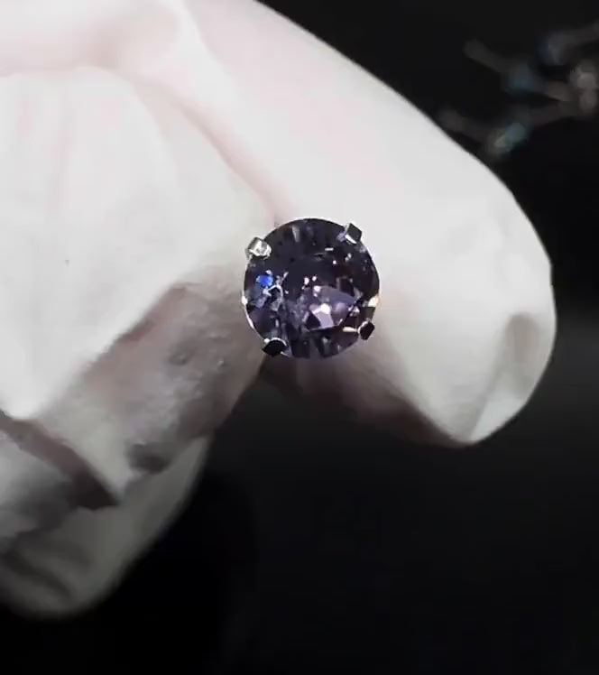 ETSY 4574960290 | VIDEO 1 | Lilac Moissanite Flat Back Stud