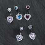 Double Heart CZ Titanium Belly Ring video