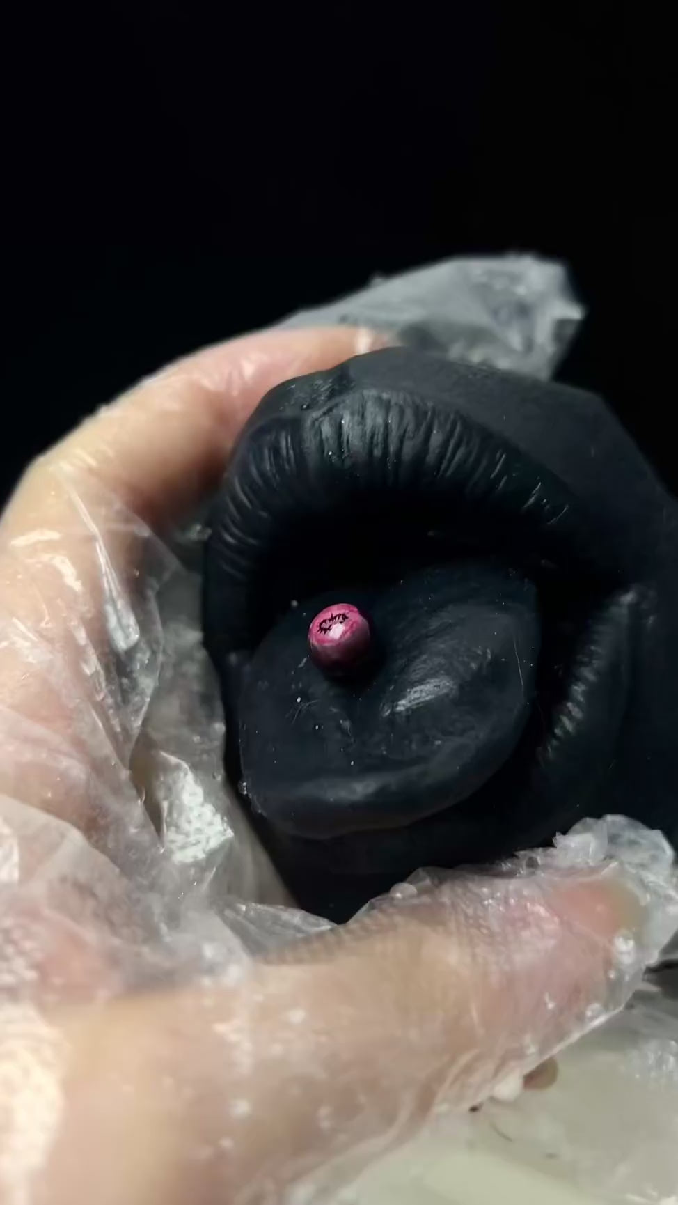 Handcrafted Titanium Spiky Heart Pupil Eyeball Stud