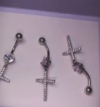 Dangle Cross Titanium Belly Ring video