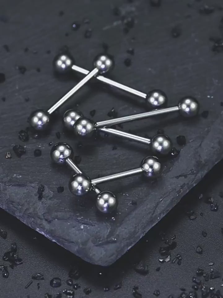 Hypoallergenic Titanium Barbell - For Tongue, Nipple & Ear Piercings