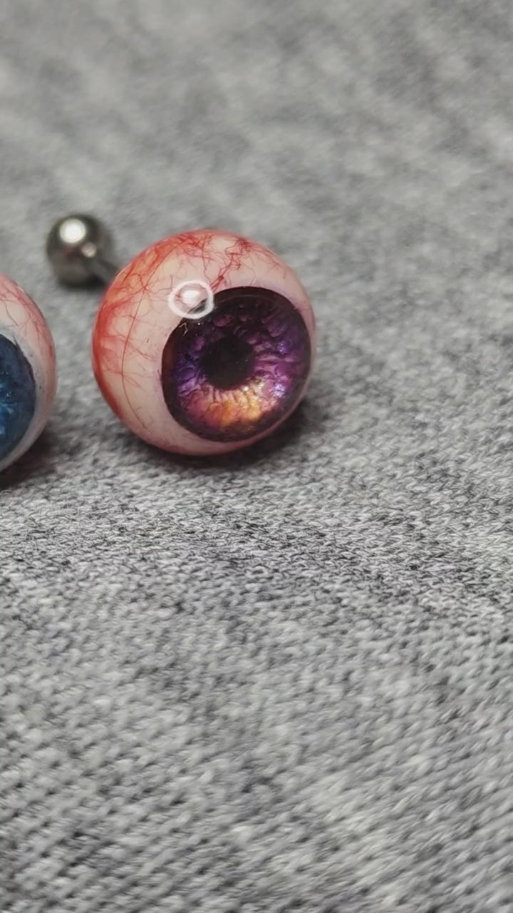 (Bloody Veined Version) Realistic Lifelike Eyeballs | Ear/Tongue/Lip Studs