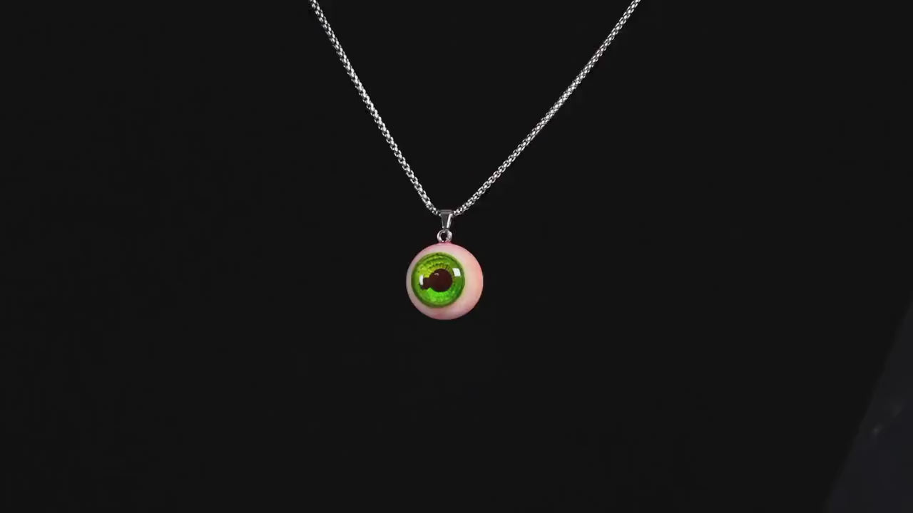 "Gamma Ray" Radioactive Green Mutant Eye Necklace - Splitting Pupil