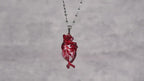 "The Little Mermaid" Fossilized Heart Necklace - Skeleton Tail Detail