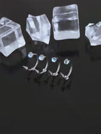 Moonstone Spike Titanium Horseshoe Ring video 1