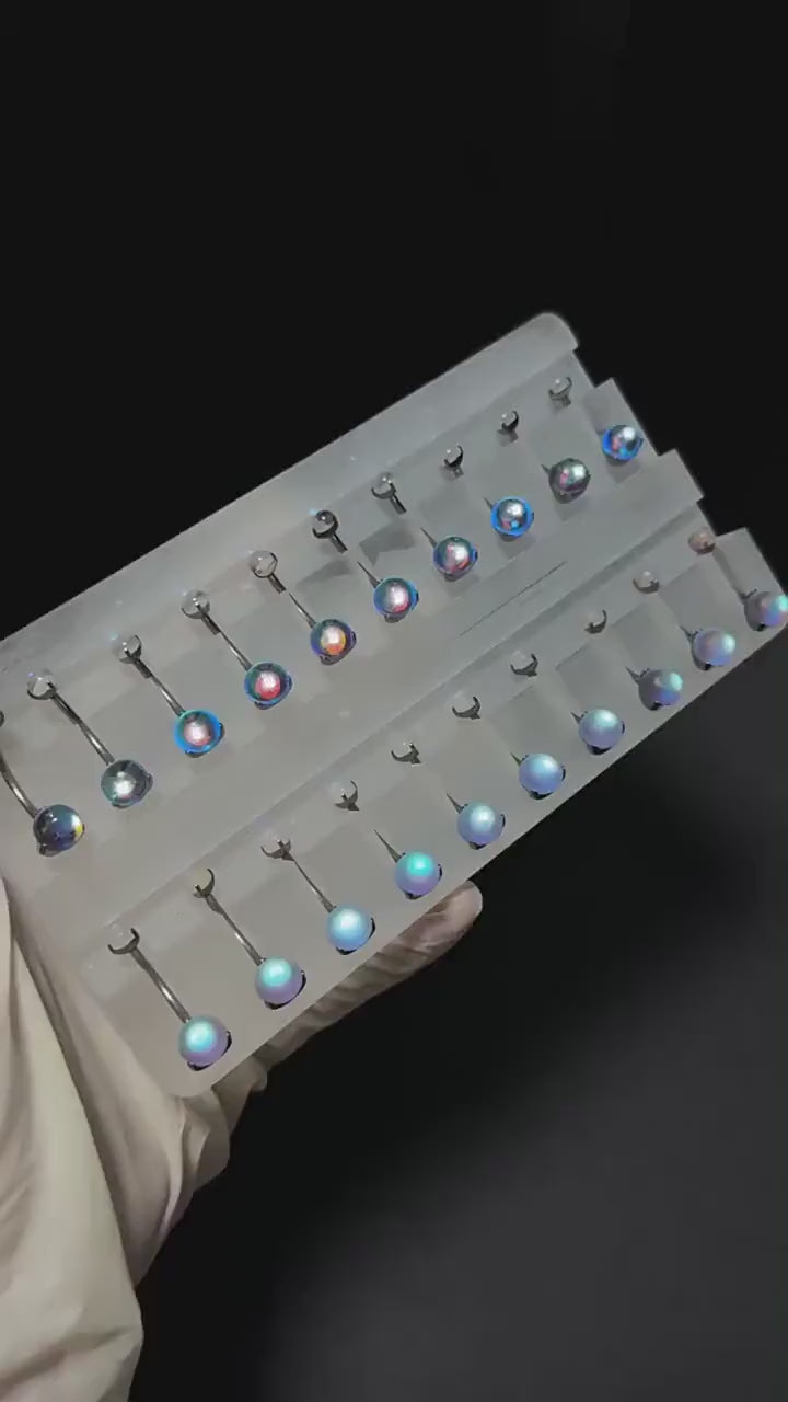 Blue Opal Cat Eye Titanium Belly Ring video