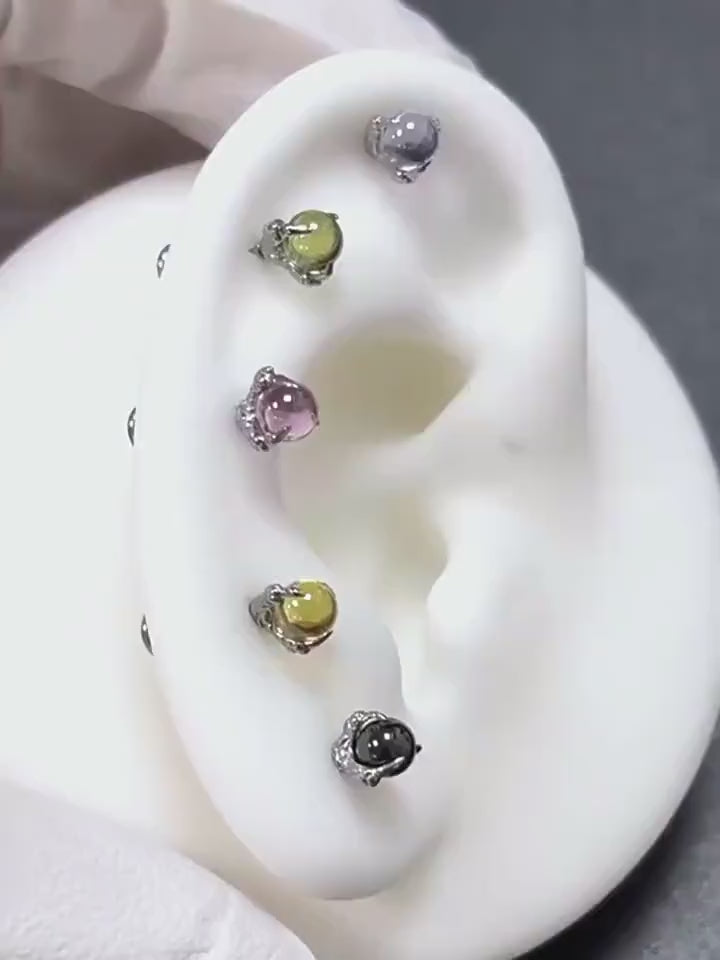 Dragon-Claw Crystal Ball F136 Titanium piercing top video 1