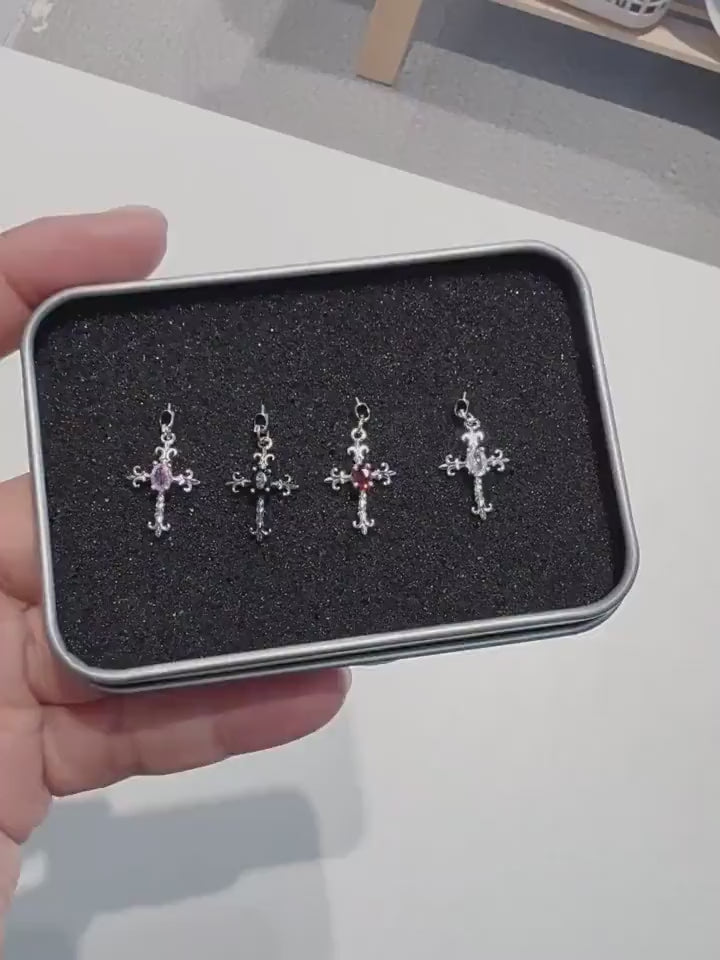 Gothic CZ Cross Dangle hidden helix video 1