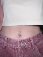 Opal Pink Heart Titanium Belly Ring video