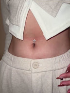 Sparkle Cross Titanium Navel Ring video