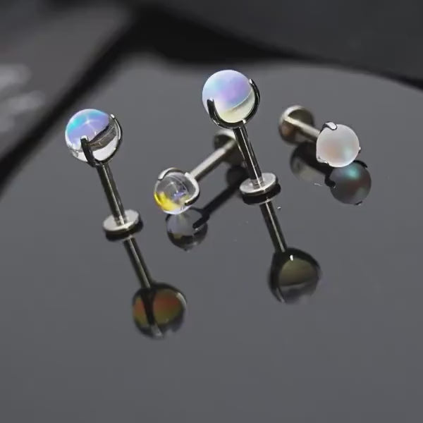Moonstone Glow F136 Titanium flat-back jewelry video 01