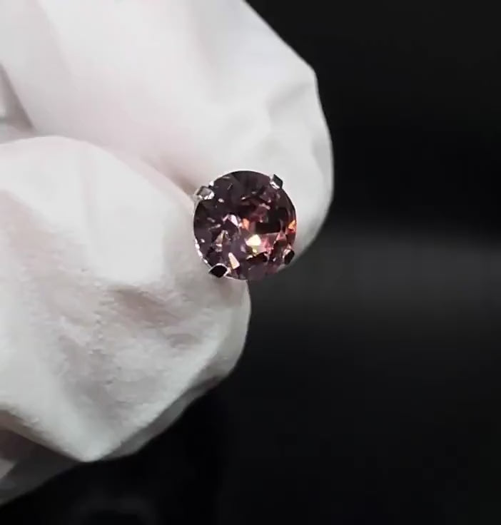 ETSY 4574941595 | VIDEO 1 | Blush Moissanite Flat Back Stud