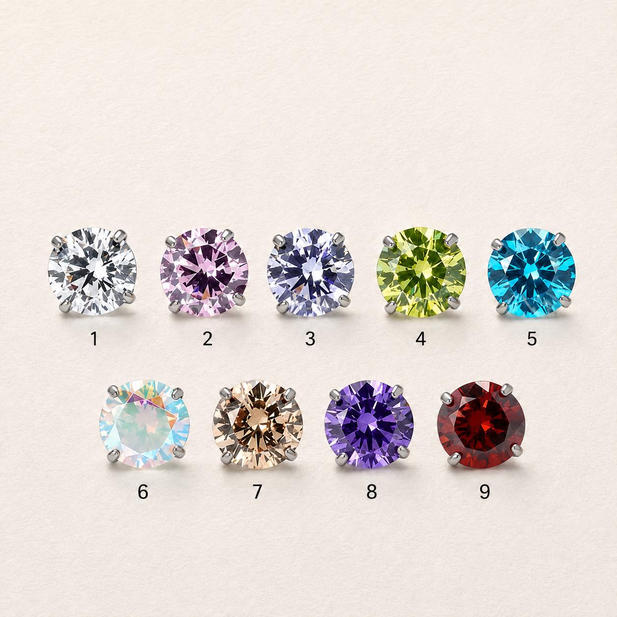 Prong-Set CZ titanium industrial barbell, detail view 4