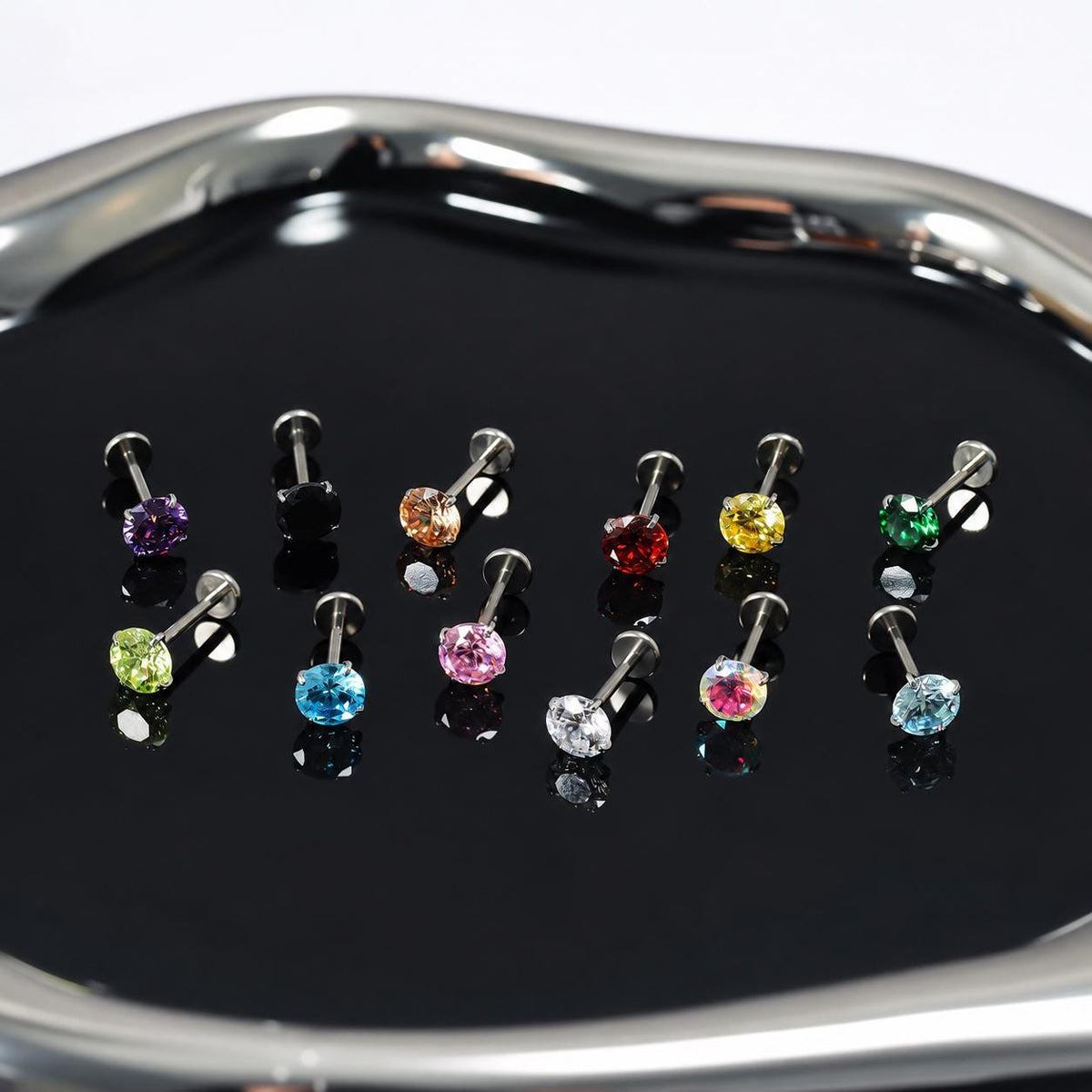 Spectrum Round CZ threadless push-pin detail 4