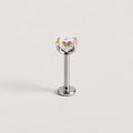 Spectrum Round CZ Aurora Halo threadless push-pin jewelry
