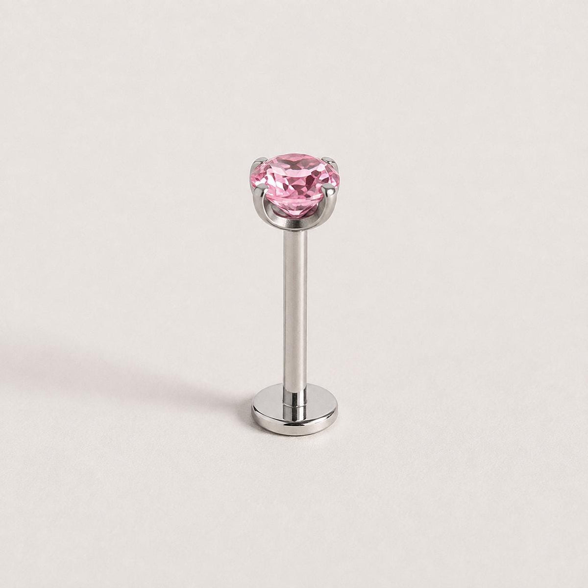 Spectrum Round CZ Blush Dream threadless push-pin jewelry