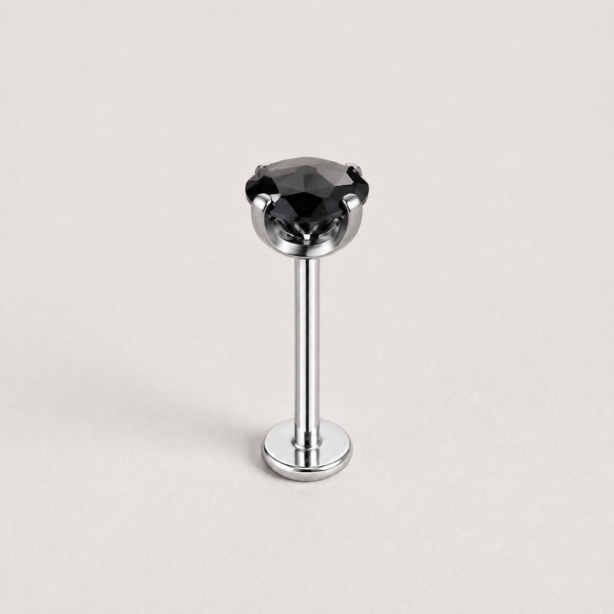 Spectrum Round CZ Midnight Noir threadless push-pin jewelry