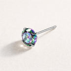 Spectrum Round CZ Top Mystic Peacock threadless push-pin jewelry