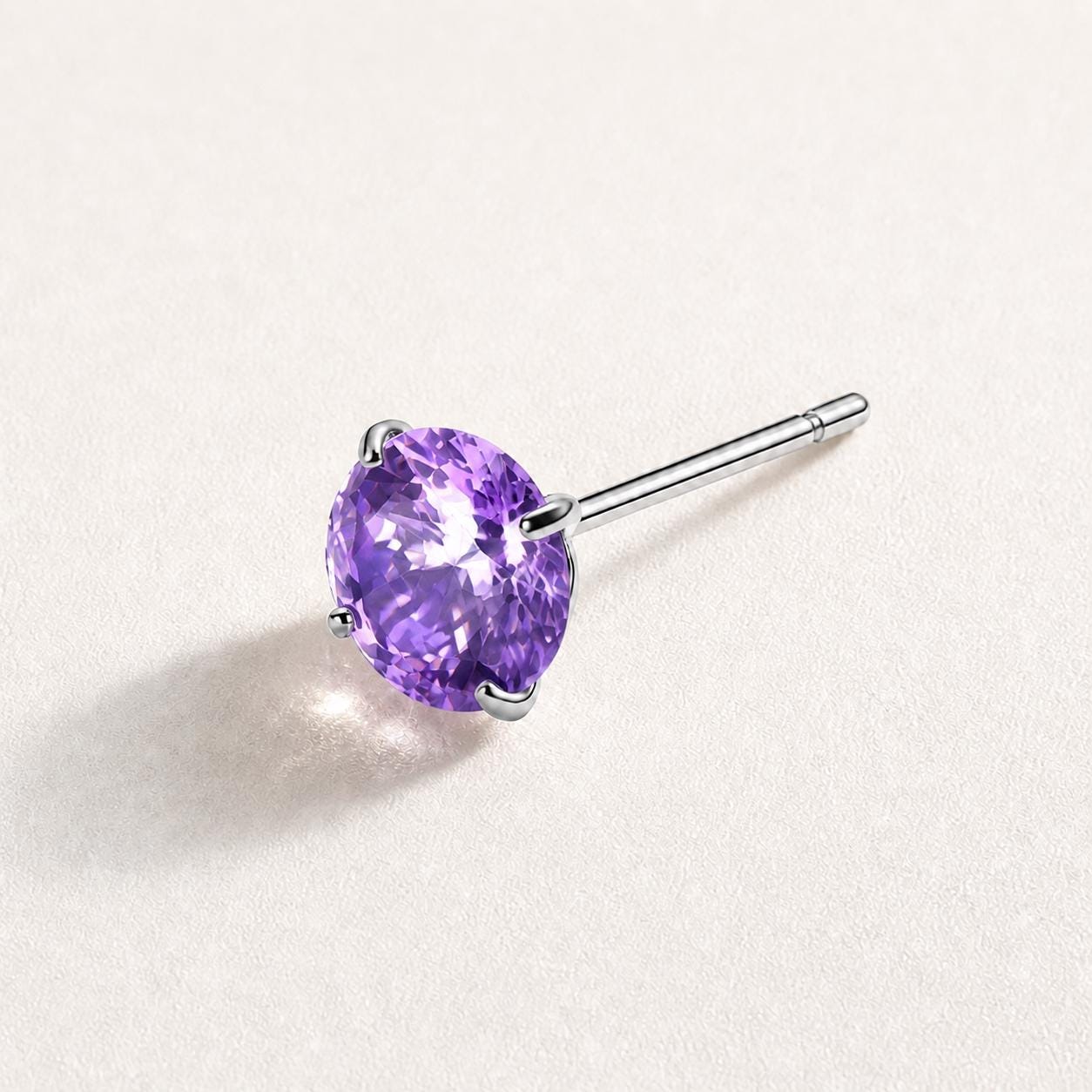 Spectrum Round CZ Top Violet Reverie threadless push-pin jewelry