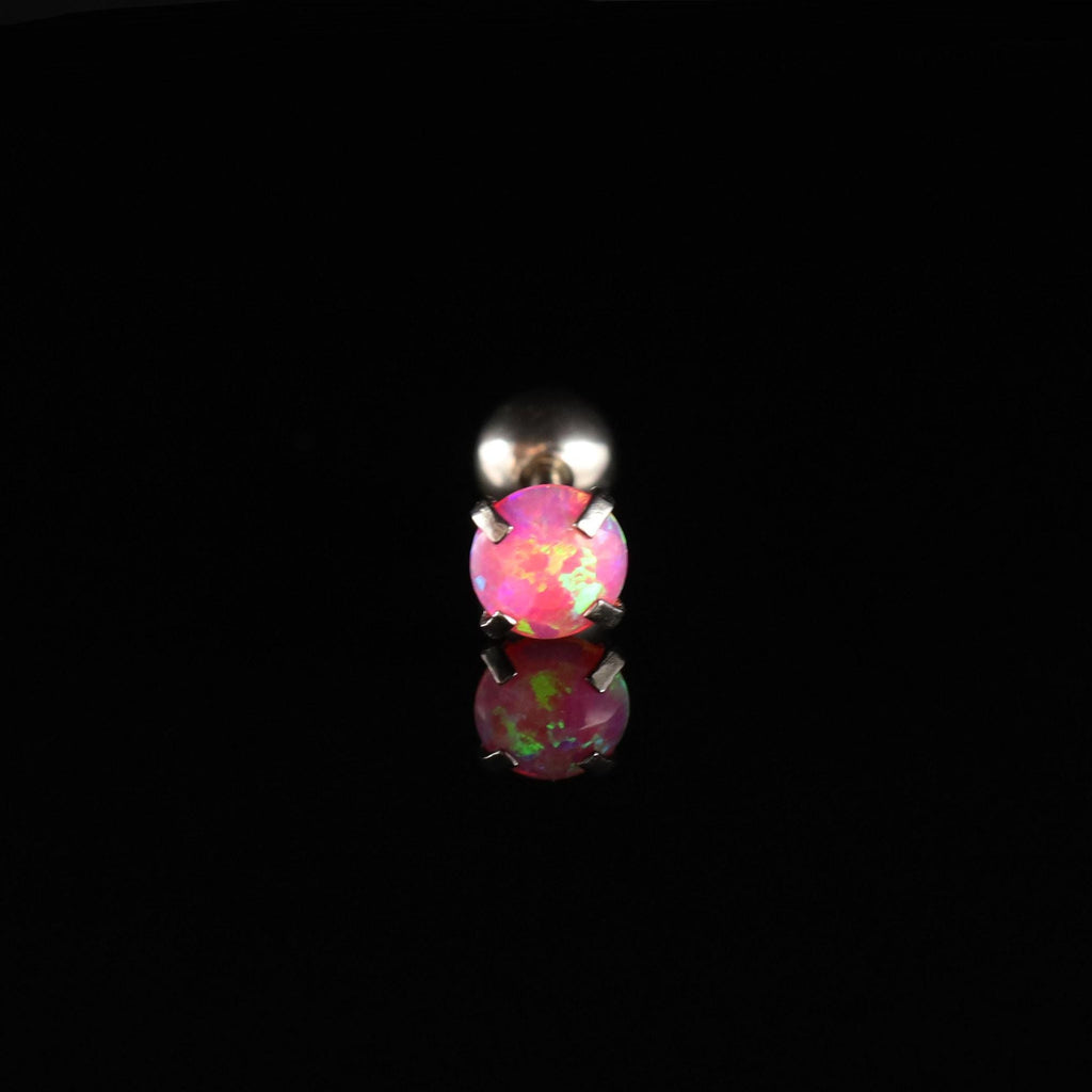 Prong-Set Round Opal threadless push-pin detail 3