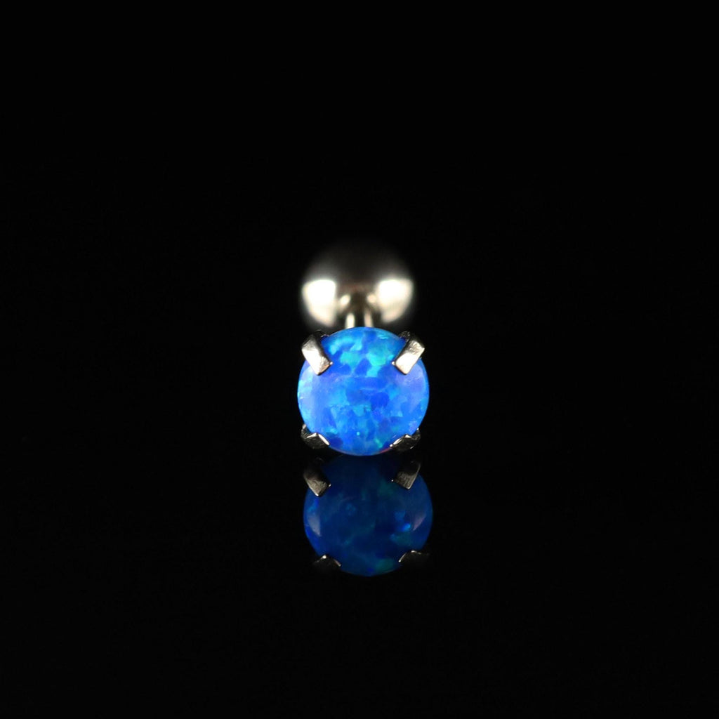 Prong-Set Round Opal threadless push-pin detail 4