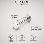 Prong-Set Round Opal threadless push-pin detail 13