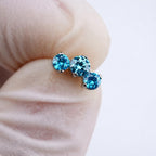 Triple Gem Cluster threadless push-pin detail 5