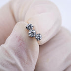 Triple Gem Cluster threadless push-pin detail 7