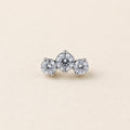 Triple Gem Cluster Moonlit Frost threadless push-pin jewelry