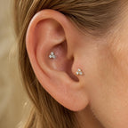 Three-Leaf Clover CZ threadless push-pin detail 3