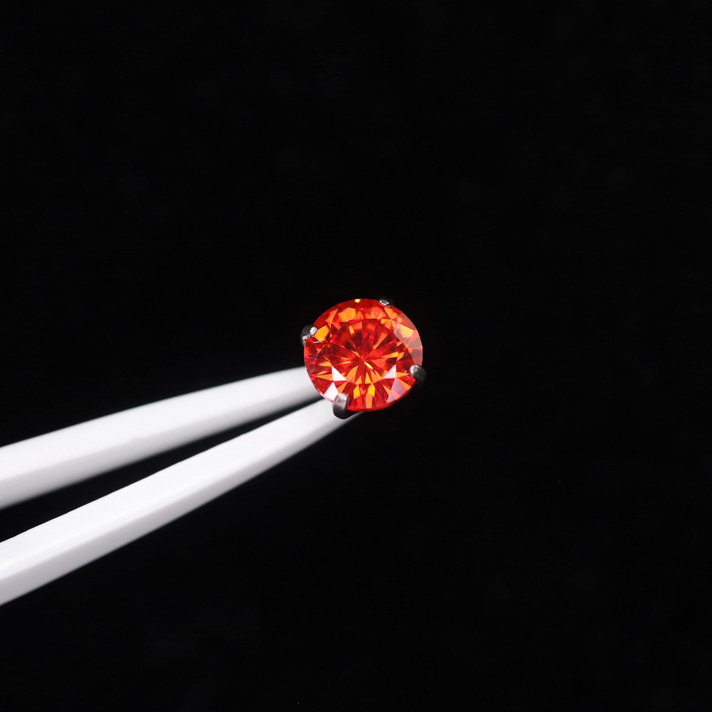 Red Moissanite Flat Back Stud - product image 4