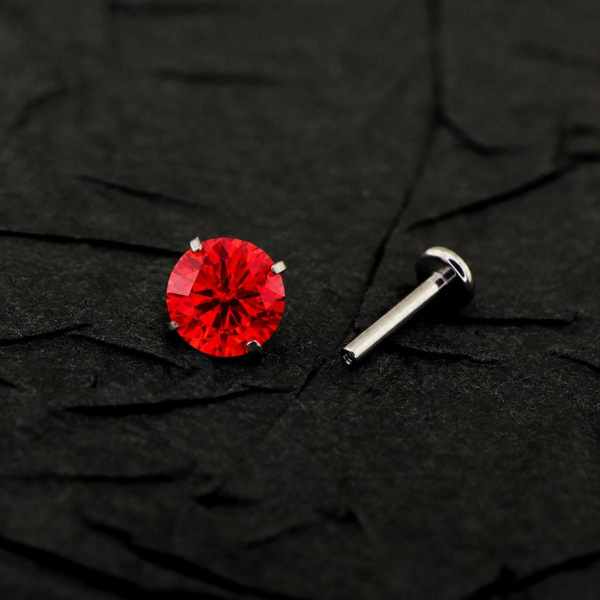ETSY 4553754524 | IMAGE 6 | Red Moissanite Flat Back Stud