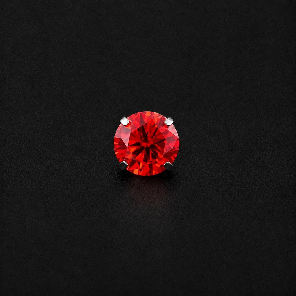 ETSY 4553754524 | IMAGE 8 | Red Moissanite Flat Back Stud