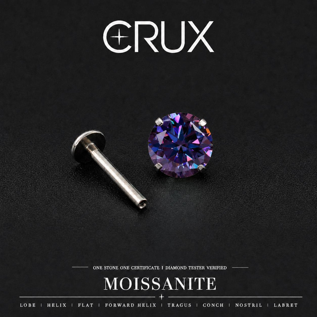 Royal Purple Moissanite Flat Back Stud - product image 1