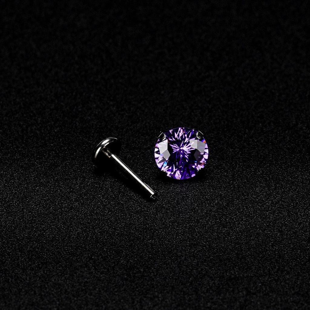 Royal Purple Moissanite Flat Back Stud - product image 3