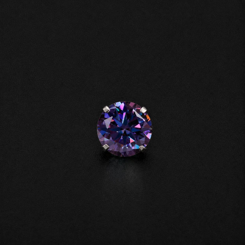 Royal Purple Moissanite Flat Back Stud - product image 6
