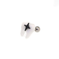 Star Tooth Resin stainless steel Ear Stud - Star Tooth Resin stainless steel Ear Stud - Single / 1.2mm/16G / 6mm by CRUXJEWELRY