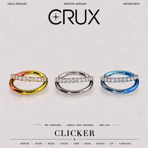 Titanium Double Layer CZ Septum Clicker