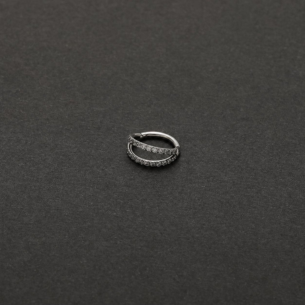 ETSY 4540752038 | IMAGE 8 | Titanium Double & Triple Row CZ Septum Clicker