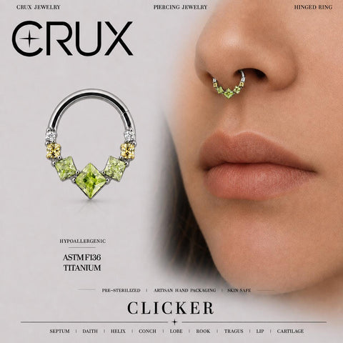 Titanium Gradient Square Gem Septum Clicker