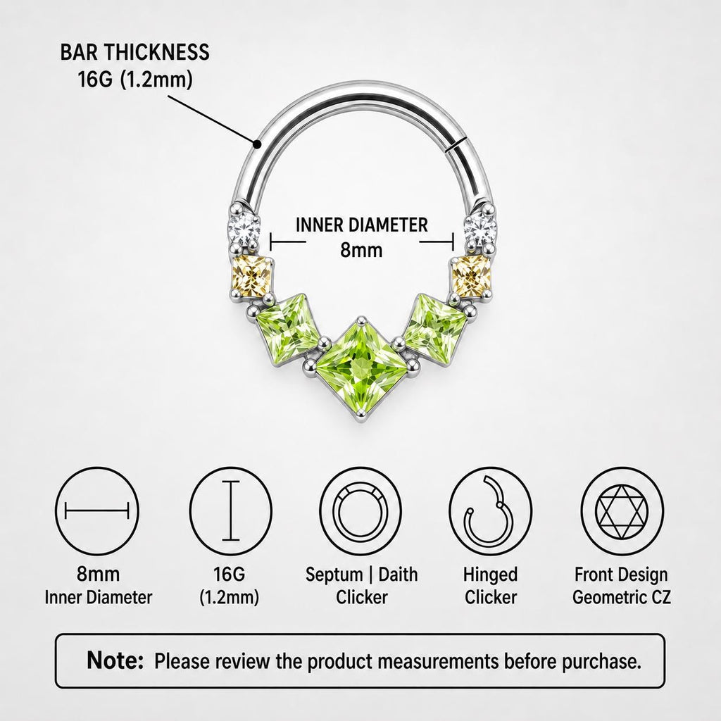 ETSY 4546021452 | IMAGE 10 | Titanium Gradient Square Gem Septum Clicker