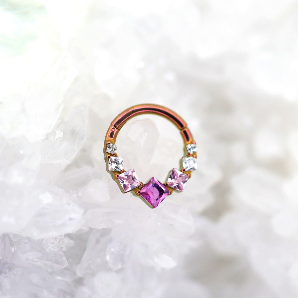 ETSY 4546021452 | IMAGE 3 | Titanium Gradient Square Gem Septum Clicker