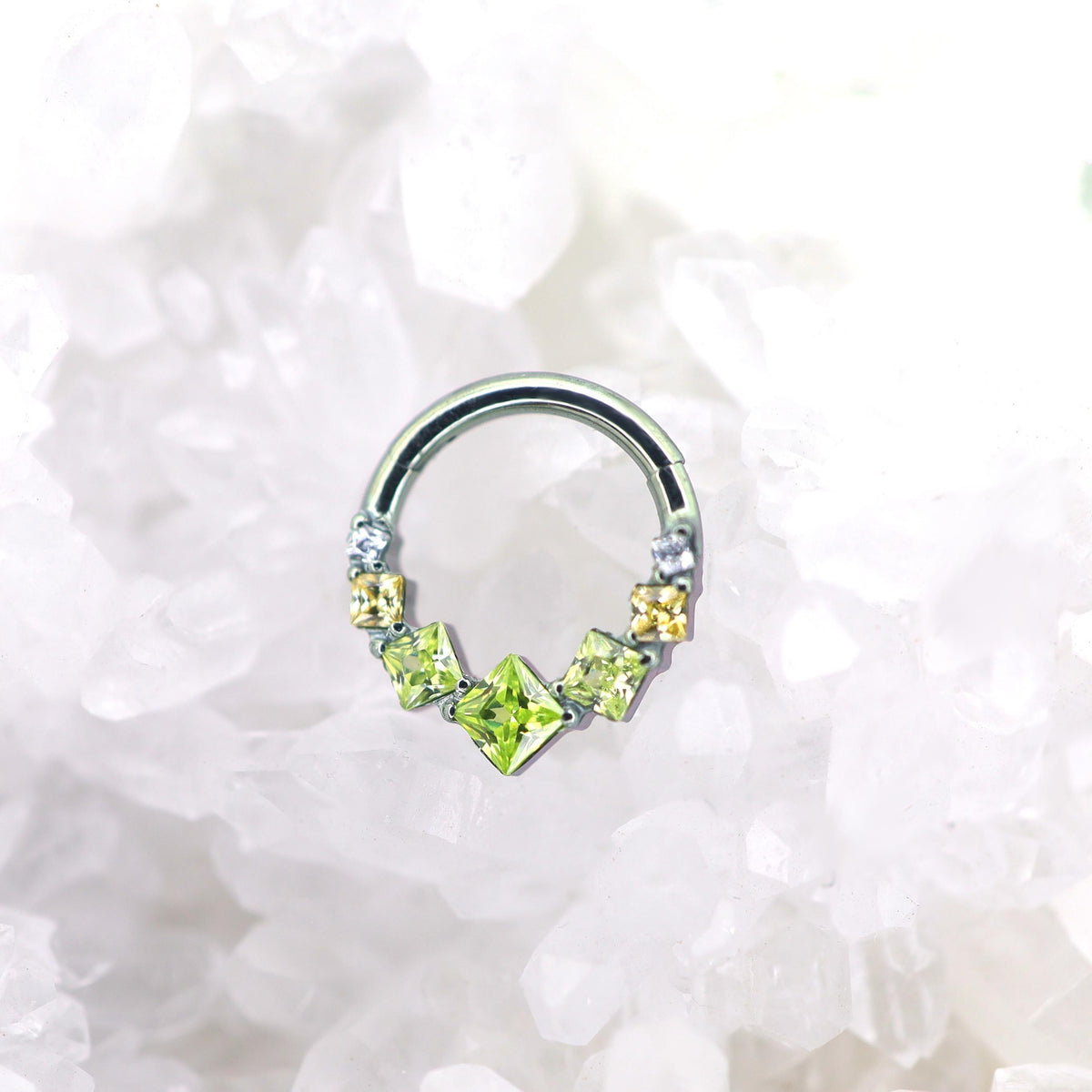 ETSY 4546021452 | IMAGE 4 | Titanium Gradient Square Gem Septum Clicker