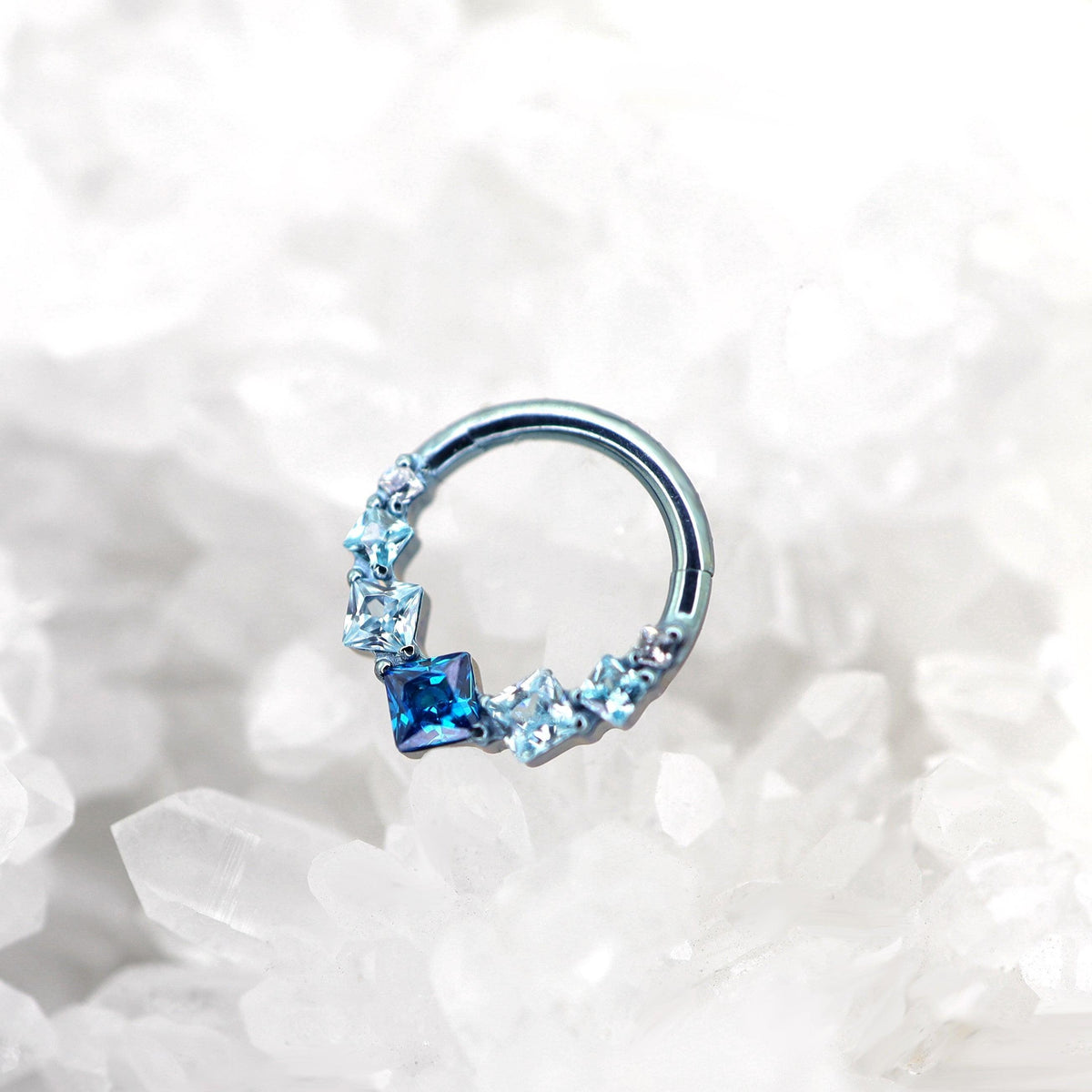 ETSY 4546021452 | IMAGE 5 | Titanium Gradient Square Gem Septum Clicker