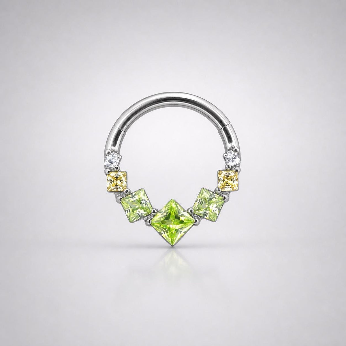 ETSY 4546021452 | IMAGE 6 | Titanium Gradient Square Gem Septum Clicker