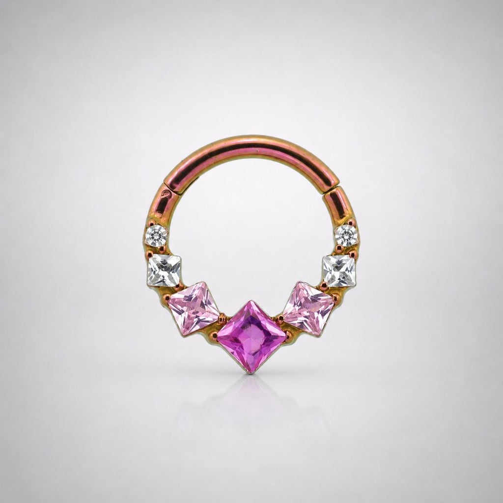 ETSY 4546021452 | IMAGE 8 | Titanium Gradient Square Gem Septum Clicker